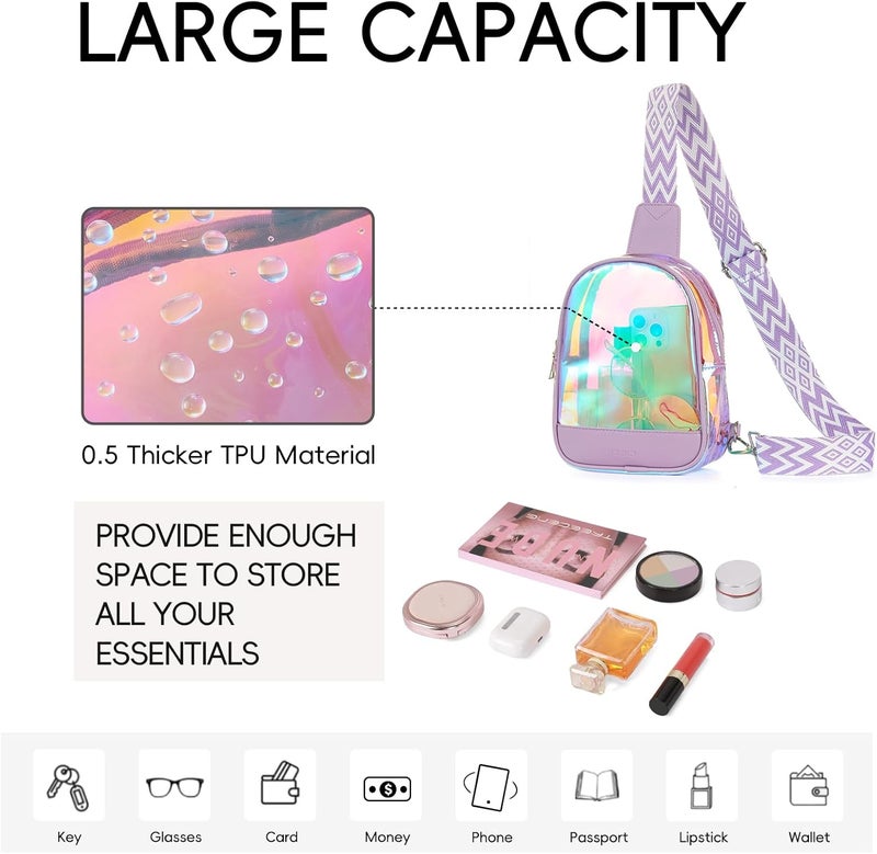 CLUCI Clear Bag for Stadium Events, Clear Crossbody Bag, Small Transparent Purses - Image 3